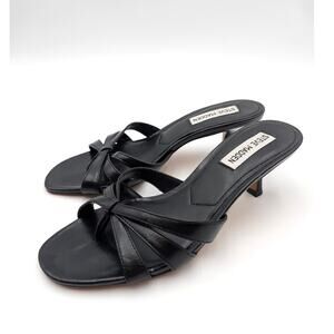 Steve Madden Cary Strappy Kitten Heel Sandals Women's Black Size US6M EU36.5